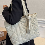 Quilted Nylon Large Tote Bag