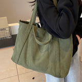 Corduroy Solid Large Tote Bag