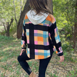 PREORDER: Rainbow Plaid Button Hoodie