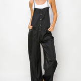 HYFVE Half Button Sleeveless Straight Jumpsuit