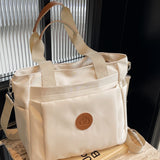 Nylon Solid Color Tote Bag