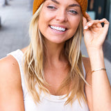 Camel Cable Knit Beanie