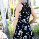 Floral Lace Trim Dress