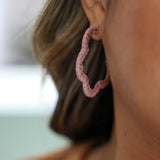 Flowered Hoop Earrings