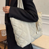 Quilted Nylon Large Tote Bag