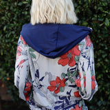 Tasha Apparel Full Size Floral Zip Up Hoodie