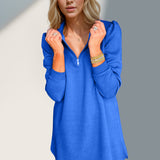 Double Take Textured Quarter Zip Long Sleeve Dress