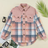 Plaid Button Up Long Sleeve Shacket