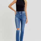 RISEN Full Size High Rise Ankle Skinny Knee Distressed Jeans