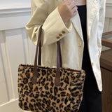 Leopard Fluff Tote Bag