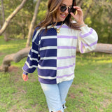 PREORDER: Exceptional Thought Striped Patchwork Sweater in Three Colors