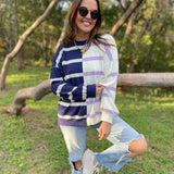 PREORDER: Exceptional Thought Striped Patchwork Sweater in Three Colors