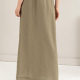 HYFVE Drawstring Washed Linen Maxi Skirt