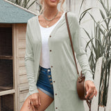 Double Take Button Down Long Sleeve Longline Cardigan