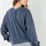 Rep Ready Mineral Wash French Terry Pullover in Blue