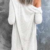 Double Take Button Down Long Sleeve Longline Cardigan