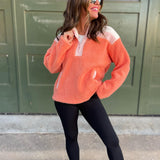 PREORDER: Half Zip Fleece Pullover in Sherbet