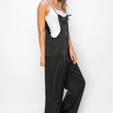 HYFVE Half Button Sleeveless Straight Jumpsuit