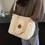 Nylon Solid Color Tote Bag