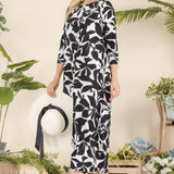 Celeste Full Size Printed Contrast Dress with Pockets