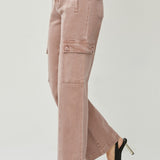 RISEN Full Size High Rise Wide Leg Cargo Jeans