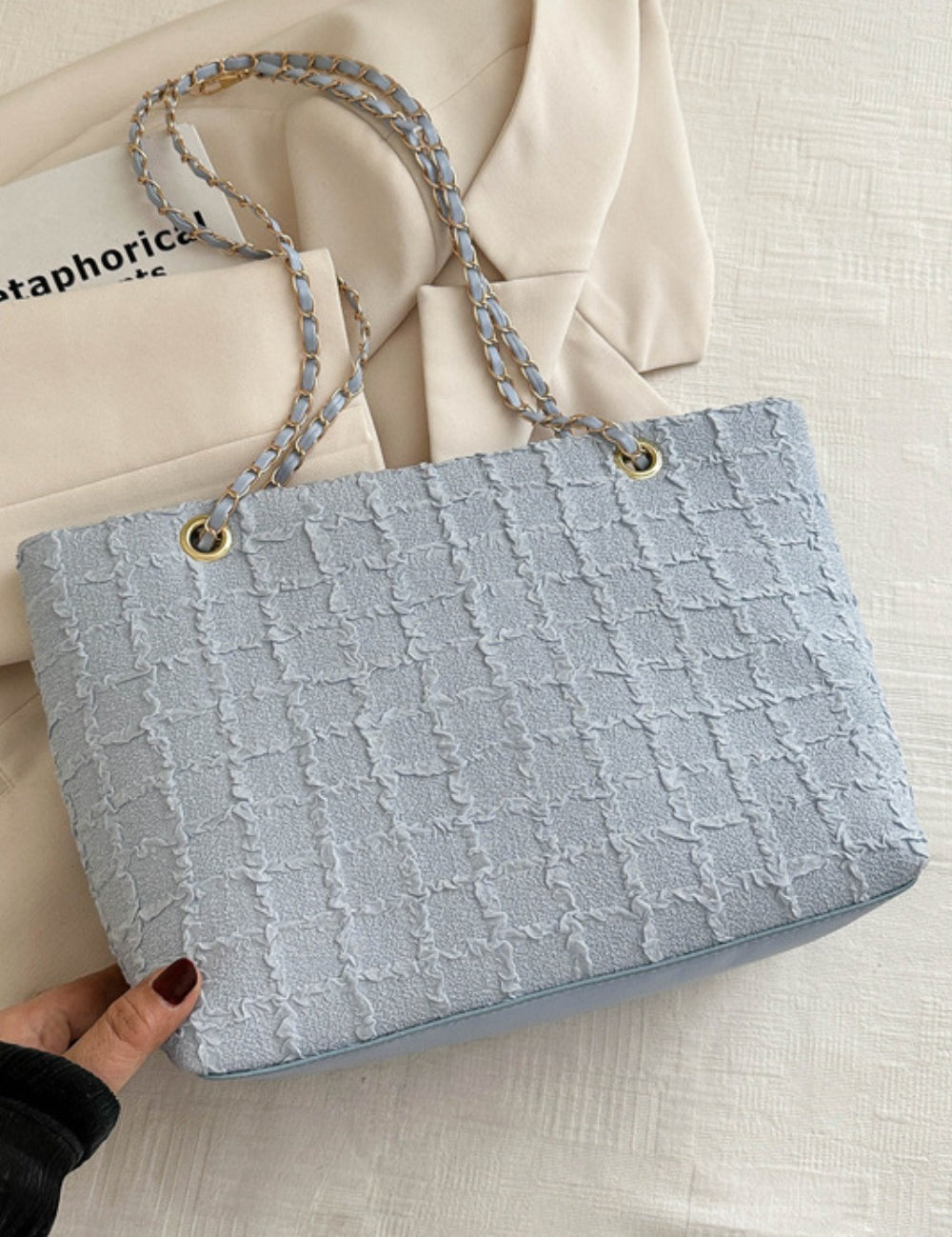 Polyester Texture Chain Tote bag