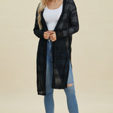 Double Take Full Size Open Front Longline Cardigan