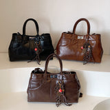 PU Leather Handbag with Pendant