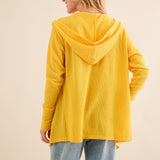 And The Why Full Size Thermal Hooded Open Front Cardigan with Pockets