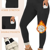 Fleece Lined Black Leggings with Pockets