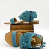 Fringe Star Sandal in Teal