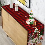 *Doorbuster* Festive Gnomes Buffalo Plaid Table Runner