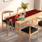 *Doorbuster* Festive Gnomes Buffalo Plaid Table Runner