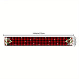 *Doorbuster* Festive Gnomes Buffalo Plaid Table Runner