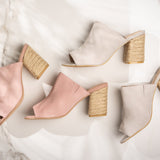 Helena Heeled Sandal in Blush Suede