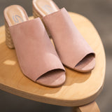 Helena Heeled Sandal in Blush Suede