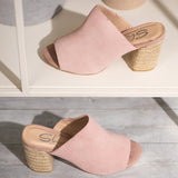 Helena Heeled Sandal in Blush Suede