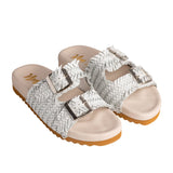 Intertwine Dual Woven Strap Slide in White