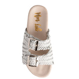 Intertwine Dual Woven Strap Slide in White