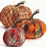 Plaid Pumpkins 3pcs