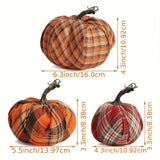 Plaid Pumpkins 3pcs