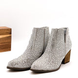 Shine Star Rhinestone Bootie in Silver