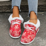 Snowflake Faux Fur Lined Slip On Shoes