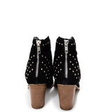 Twilight Studded Heeled Ankle Boot in Black