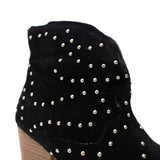 Twilight Studded Heeled Ankle Boot in Black