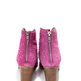 Twilight Studded Heeled Ankle Boot in Magenta