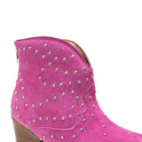 Twilight Studded Heeled Ankle Boot in Magenta