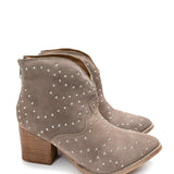 Twilight Studded Heeled Ankle Boot in Taupe