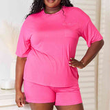 Basic Bae Full Size Soft Rayon Half Sleeve Top and Shorts Set