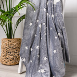 Glow in the Dark Blanket in Gray Star